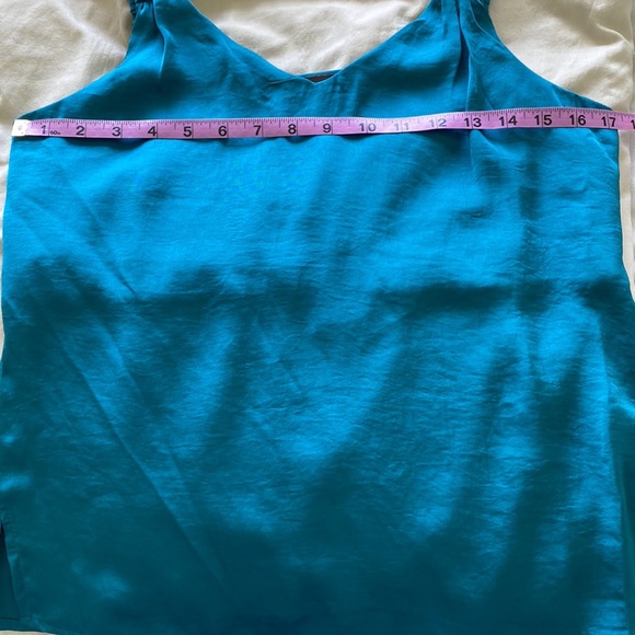 Vince Camuto Teal Waters Satin Tank Top Blouse - Picture 8 of 10